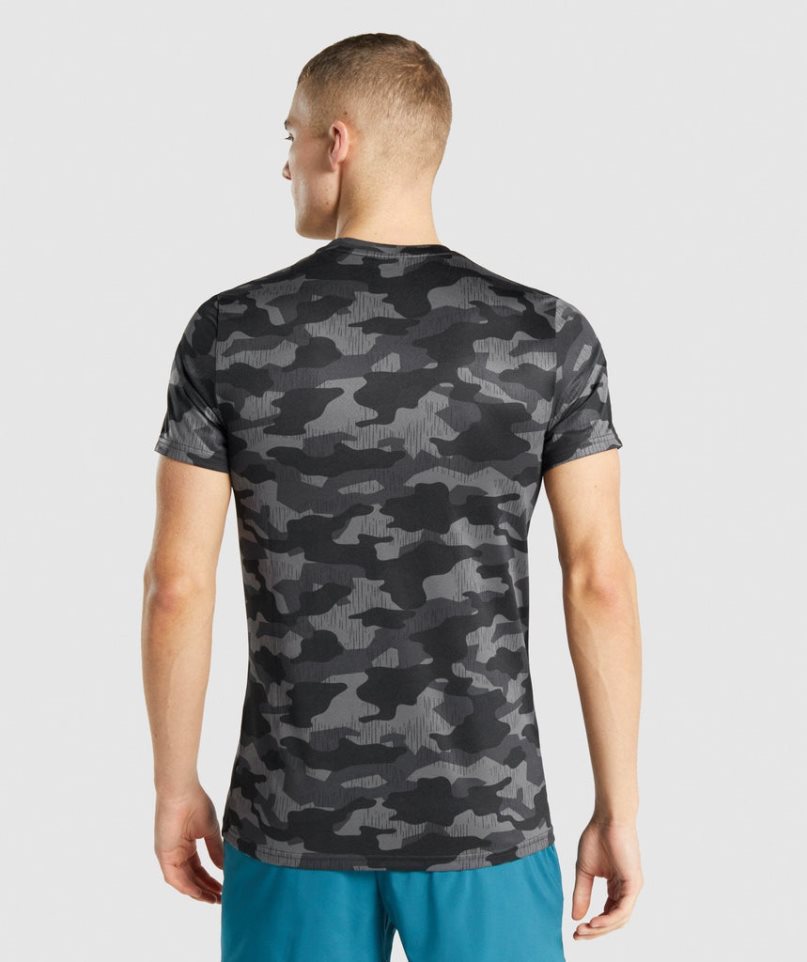 Men's Gymshark Arrival T-Shirts Camo | NZ 8KEUYZ